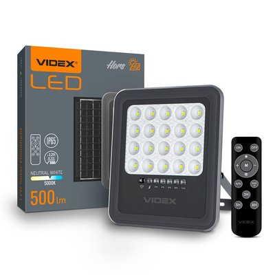 LED прожектор автономний VIDEX 500Lm 5000K 27409 фото