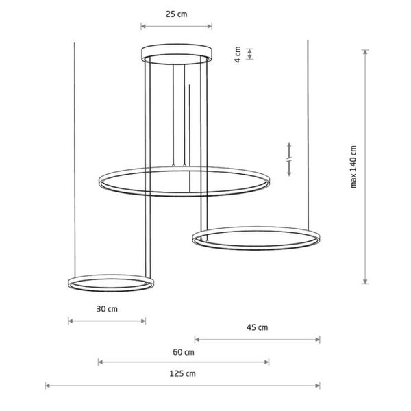 Люстра Nowodvorski Circolo LED 3x45W 3000K 1600Lm IP20 Bl 10817 фото