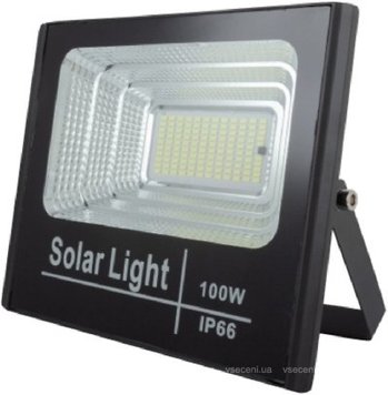 Прожектор на сонячній батареї Solar Light 100W, 6400K (з пультом) 40317 фото