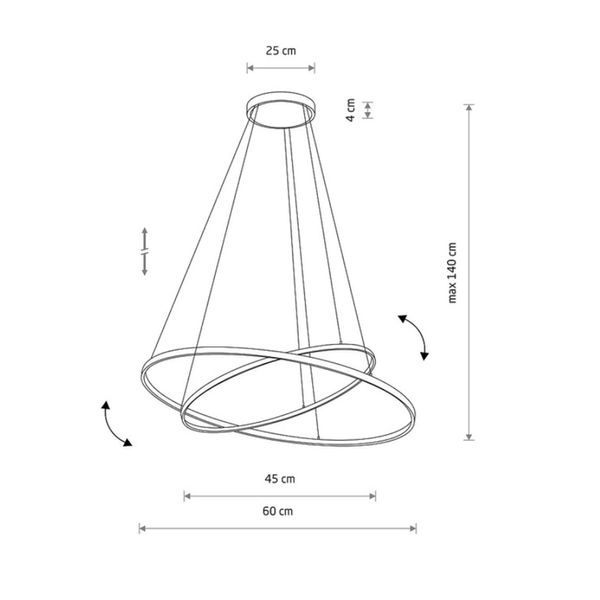 Люстра Nowodvorski Circolo LED 2x35W 4000K 1300Lm IP20 Bl 10864 фото