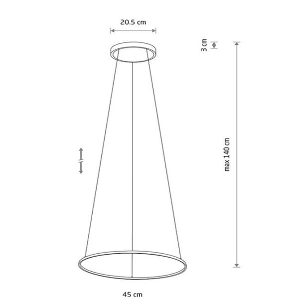 Люстра Nowodvorski Circolo LED S 1x18W 3000K 560Lm IP20 Bl 10813 фото