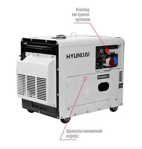 Дизельний генератор Hyundai DHY 6000SE 8906 фото
