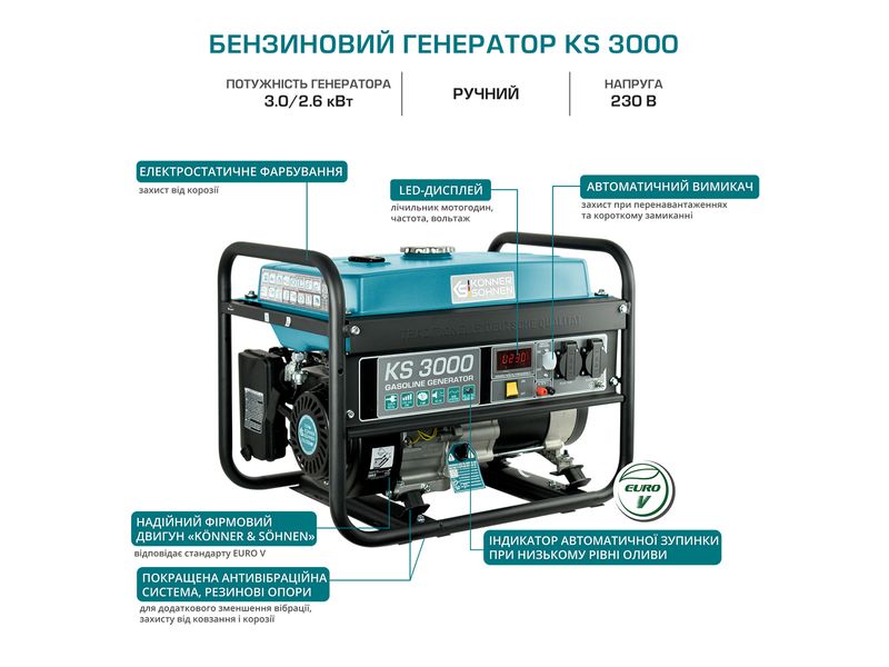 Генератор бензиновий Könner&Söhnen KS 3000 KS 3000 фото