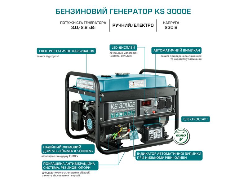 Генератор бензиновий Könner&Söhnen KS 3000E KS 3000E фото