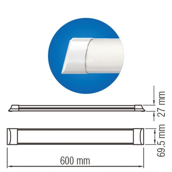 Линейный светильник TETRA 18W 4200K 3362 фото