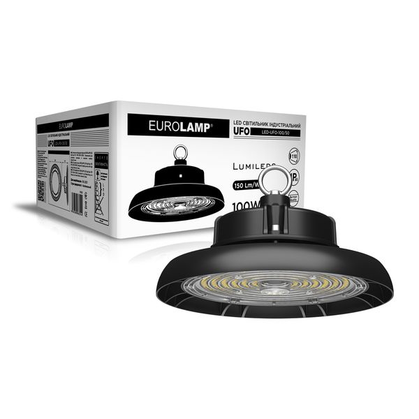 Світильник індустріальний EUROLAMP LED 100W 5000K UFO IP65 UFO-100/50 фото