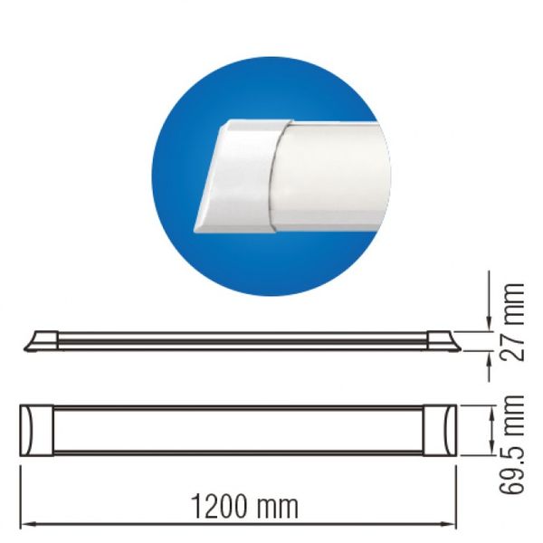 Линейный светильник TETRA 36W 4200K 3364 фото