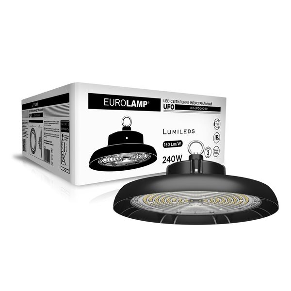 Світильник індустріальний EUROLAMP LED 240W 5000K UFO IP65 UFO-240/50 фото